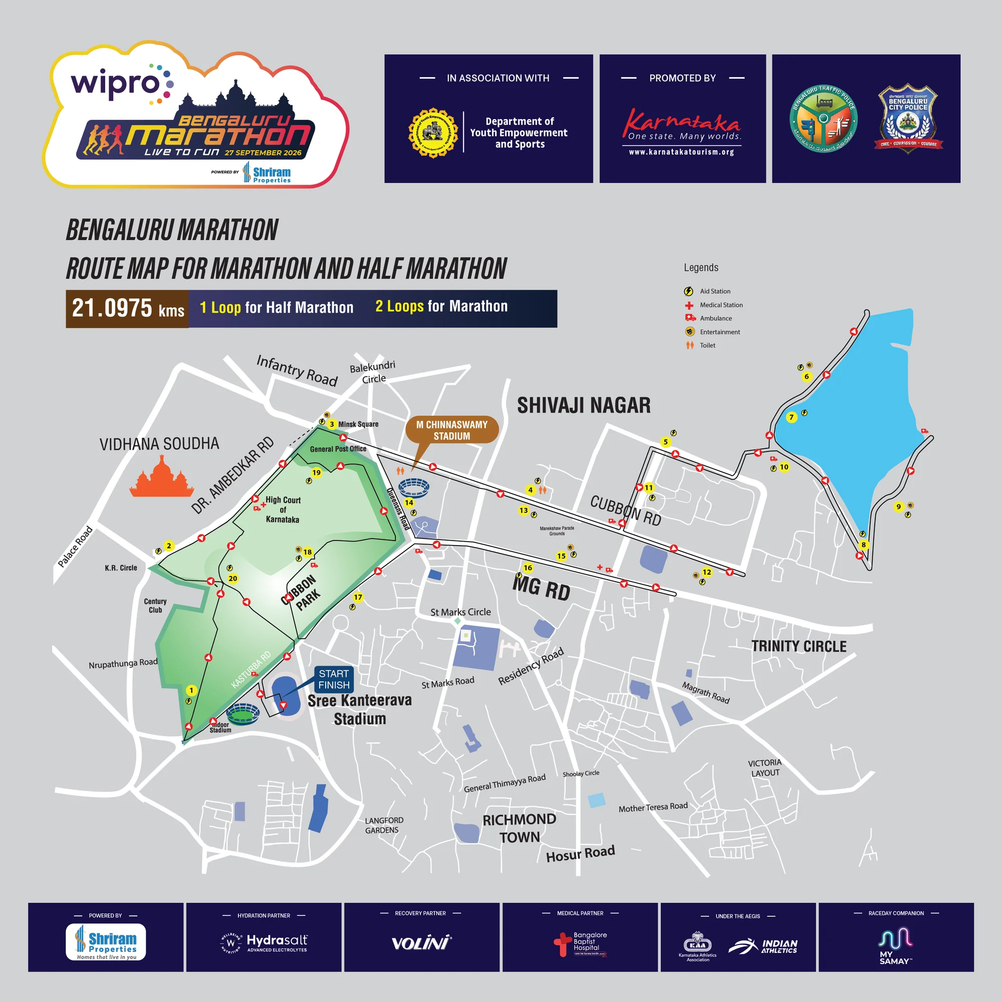 Full Marathon and Half Marathon Route Map
